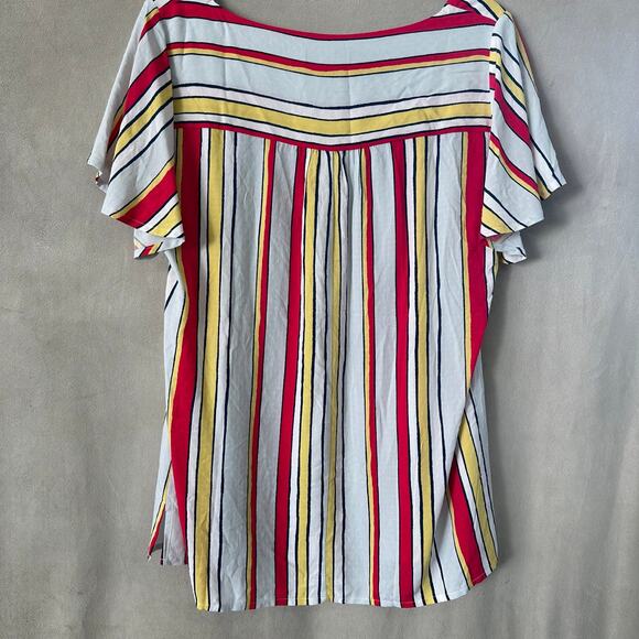 Lane Bryant Women's Striped Square Neck Top Size 12 Large Blouse - Picture 5 of 5
